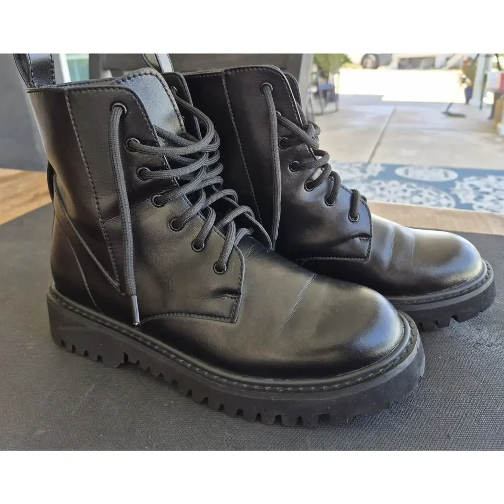 Women's Black Boots Size 38 Made In Italy